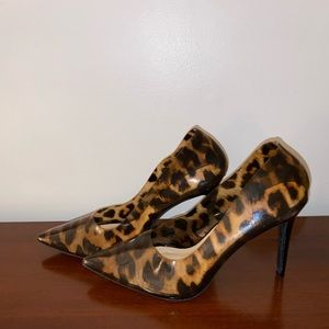 Brand New Wild Diva cheetah print heels. Never worn. See thru material